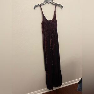 velvet maroon floor length dress